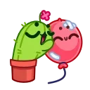Cactus And Balloon 스티커