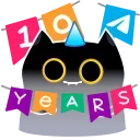 🎂 10 Years of Telegram 스티커