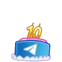 🎂 10 Years of Telegram 스티커